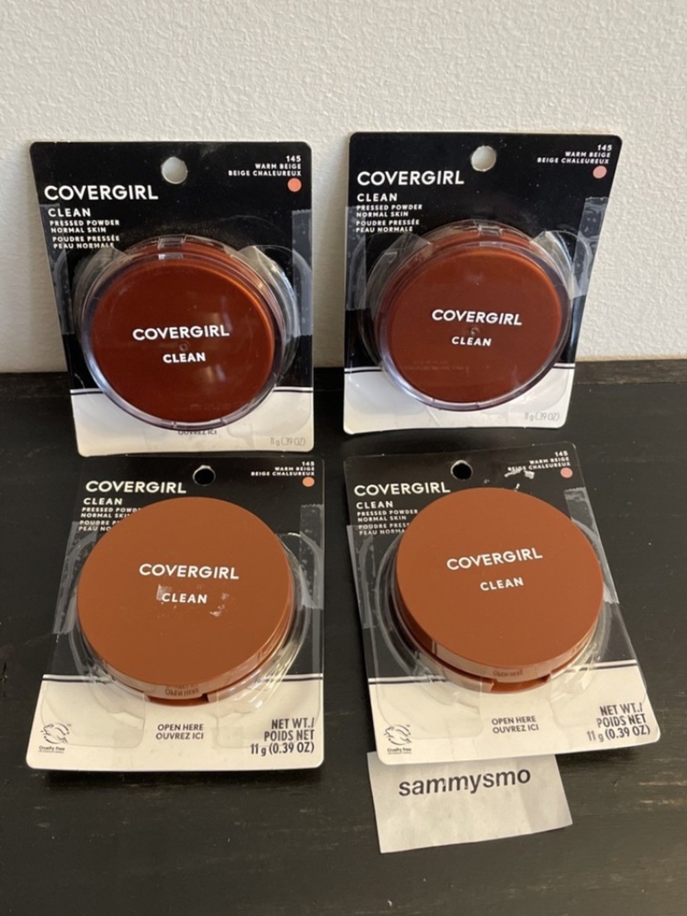 Covergirl Clean Pressed Powder 145 Warm Beige, Original Talc, x4 READ DESCRIPT